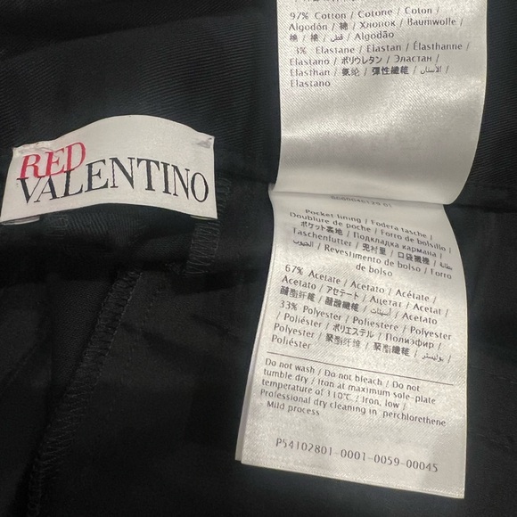 Valentino Red Label Navy Wide Leg Cropped Cotton Pants with Braided Waist Band - Picture 9 of 9